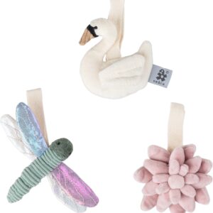 Aktivitetslegetøj, 3 stk. , Blomst/guldsmed/svane