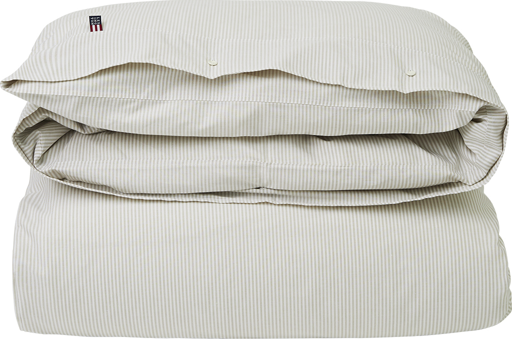 American Pin Point Oxford Stripe Duvet 140x200, Gray/white