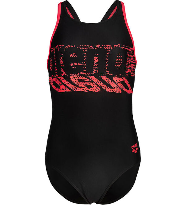 Arena Badedragt - Shaking V Back - Black/Fluo Red