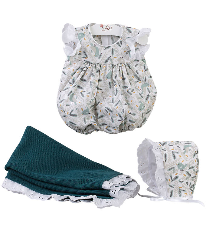 Asi Dukketøj - 43 cm - Pablo - Blue/Little Birds