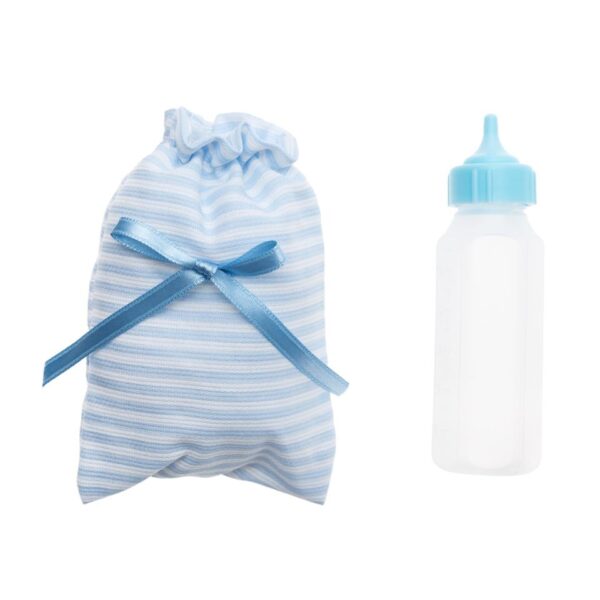 Asi Sutteflaske med lyseblå og hvidstribet opbevaringspose