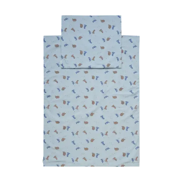 Baby Sengetøj 70x100, Dino Blue Fog