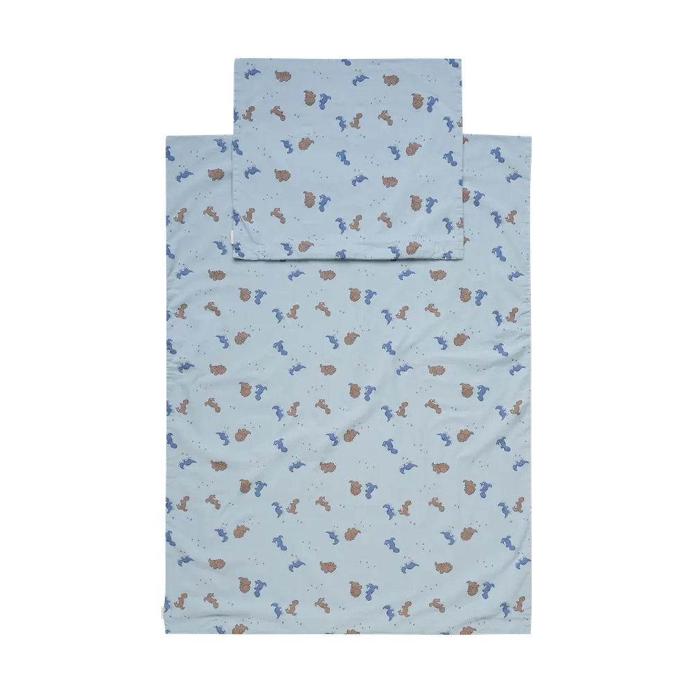 Baby Sengetøj 70x100, Dino Blue Fog