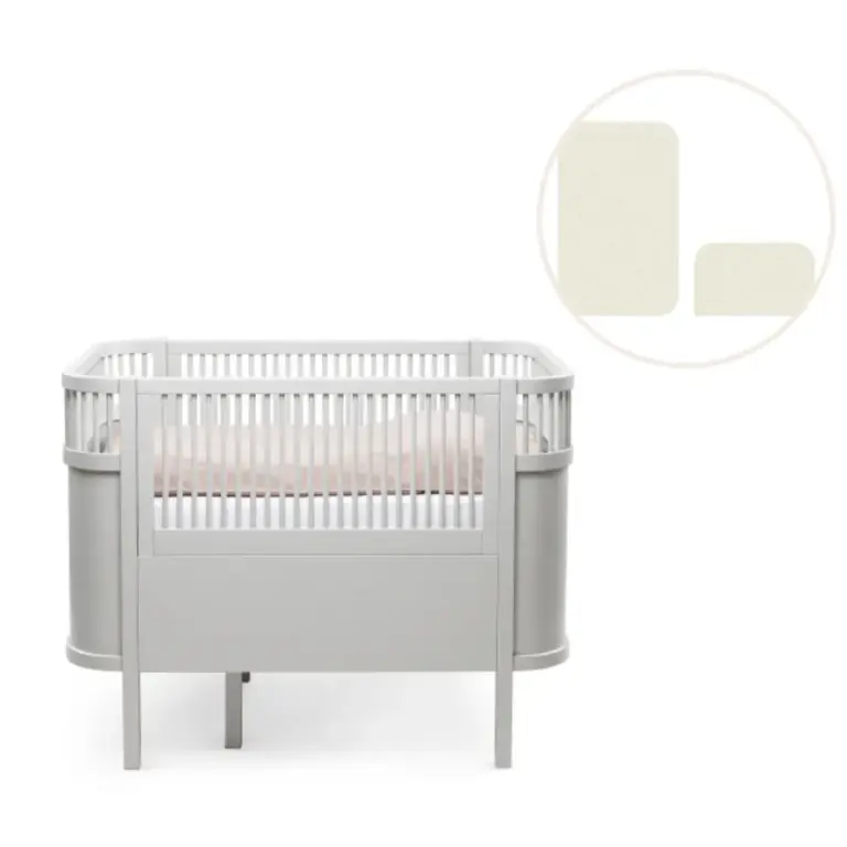 Baby & Jr. seng - Stone grå med madras