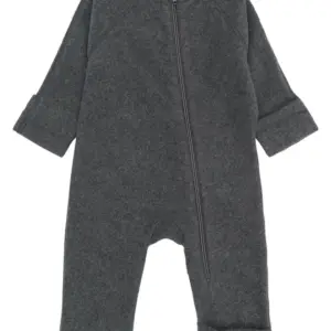 Bomuld Fleece Baby Dragt - Anthracite Melange - 80