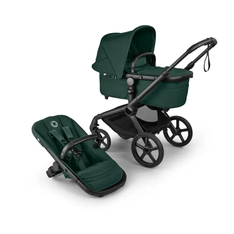 Bugaboo Fox 5 Renew Kombivogn - Black/Fern Green