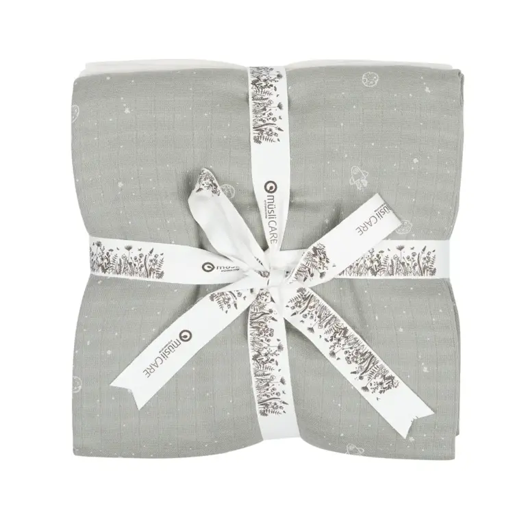 Cosmos Muslin Svøb 2-Pak - Green/Cream