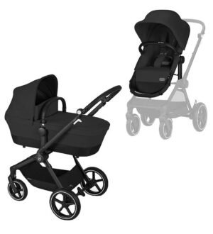 Cybex Klapvogn/Barnevogn - Eos Lux - 2-i-1 - Moon Black