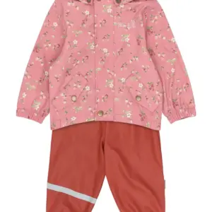 Dai Regnsæt m. Seler - Dusty Rose Strawberry AOP - 98 CM