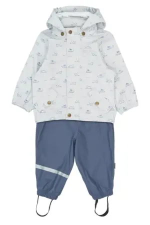 Dai Regnsæt m. Seler - Pearl Blue Boat AOP - 86 CM