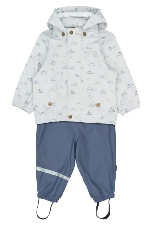Dai Regnsæt m. Seler - Pearl Blue Boat AOP - 98 CM