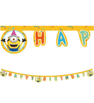 Decorata Party Happy Birthday Banner - Minions The Rise Of Gru