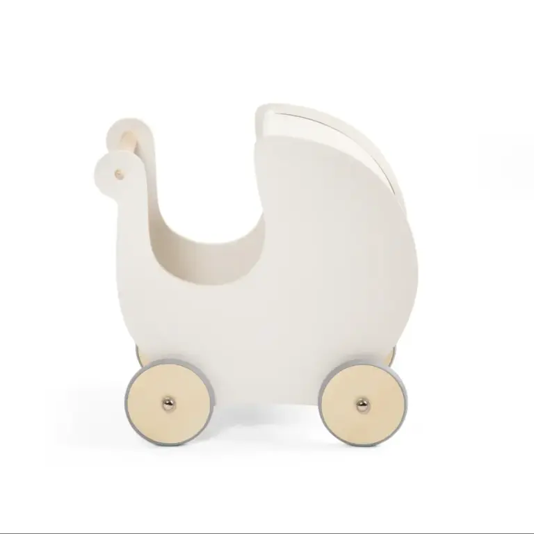Dukkevogn i træ, classic white