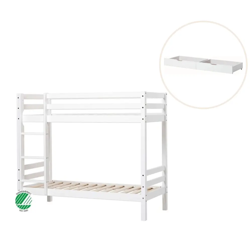 ECO Dream køjeseng hvid, med skuffesæt