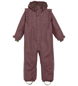 En Fant Flyverdragt - Rosa Taupe m. Guldprikker/Flæser