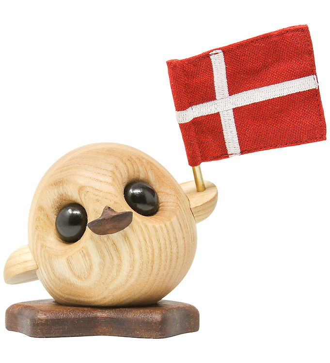 FableWood Ælling m. Flag - Pick-Me-Up Villy - 10 cm - Natur