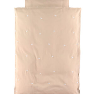 Filibabba Sengetøj - Junior - Warm Grey/Broderet Hvalen Christia