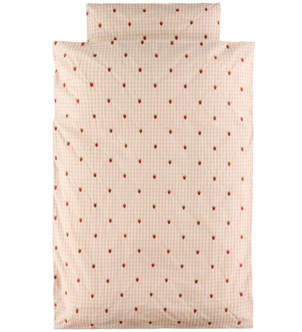 Flöss Sengetøj - Baby - Dolly - Pink Berry Gingham