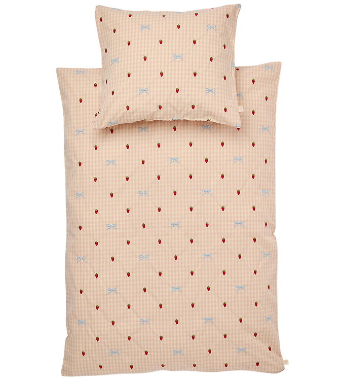 Flöss Sengetøj - Voksen - Dolly - 140x220 cm - Berry/bow