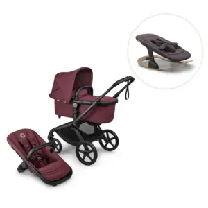 Fox 5 Renew complete inkl. Giraffe bouncer - Dark Cherry/Tornado Grey