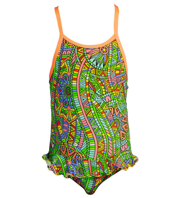 Funkita Badedragt - UV50+ - Belted Frill - Minty Mixer