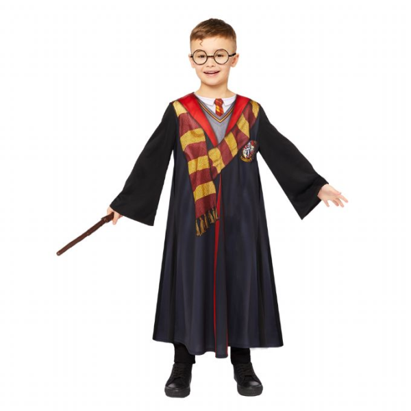 Harry Potter kostume m. tilbehør 104 cm