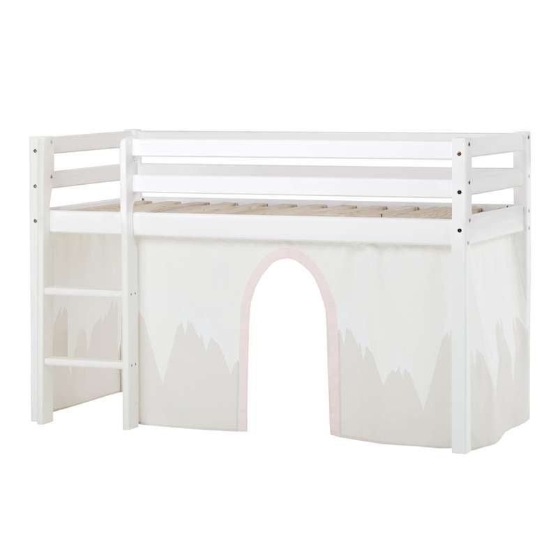 Hoppekids ECO Dream - Halvhøj Seng m. WINTER WONDERLAND Forhæng - 70x160 cm. - Ikke Delbar