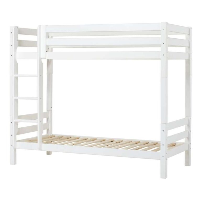 Hoppekids ECO Luxury - Høj Køjeseng - 177 cm. - Lige Stige - Flere Størrelser - Hvid