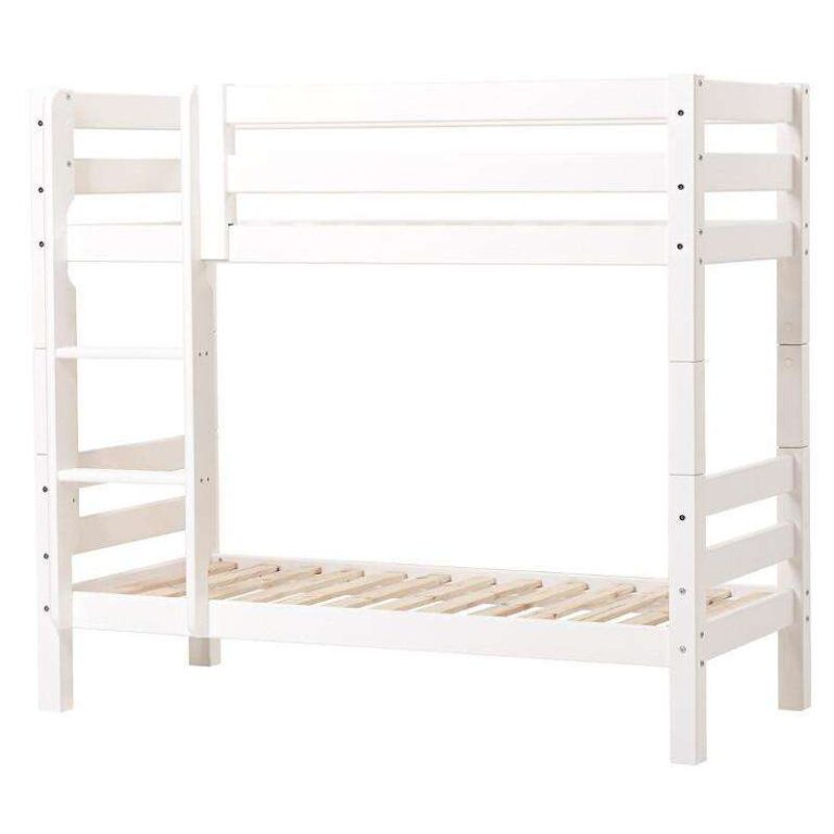 Hoppekids ECO Luxury - Køjeseng - 150 cm. - Lige Stige - Flere Størrelser - Hvid
