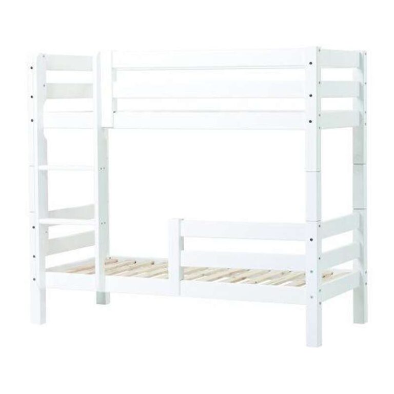 Hoppekids ECO Luxury - Køjeseng m. 1/2 Sengehest - 150 cm. - Flere Størrelser - Hvid