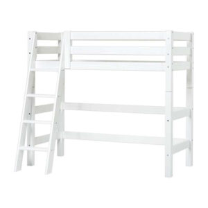 Hoppekids ECO Luxury - Mellemhøj Seng - Skrå Stige - Flere Størrelser - Hvid