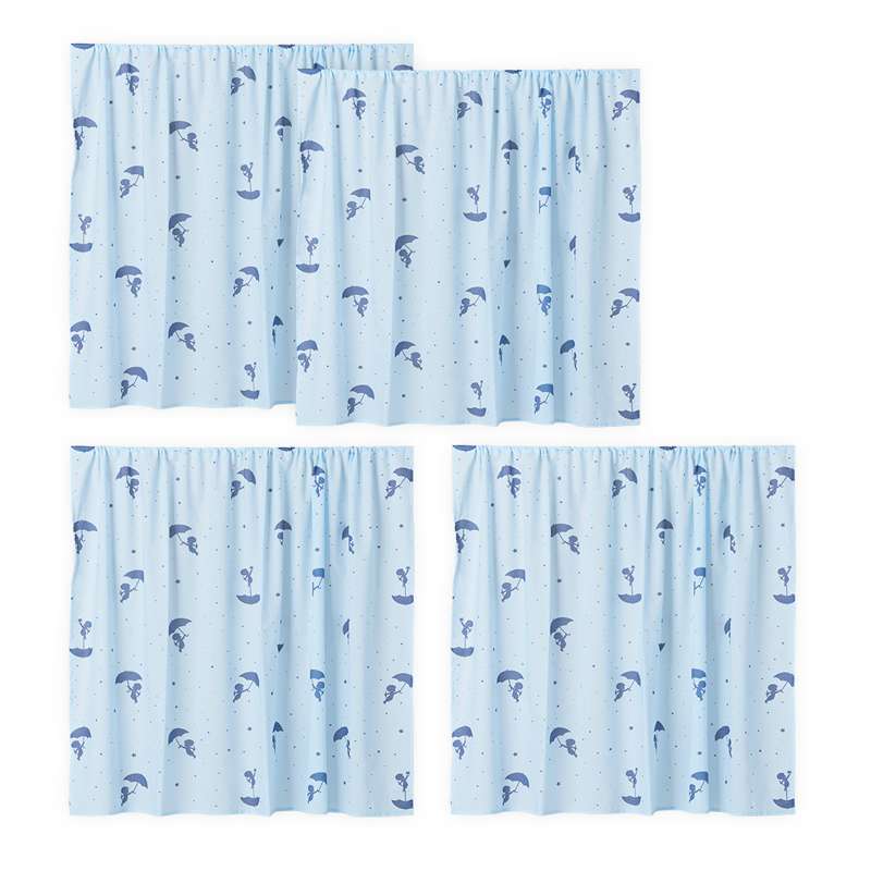 Hoppekids Forhæng til Mellemhøj Seng - OLE LUKOIE - Blå