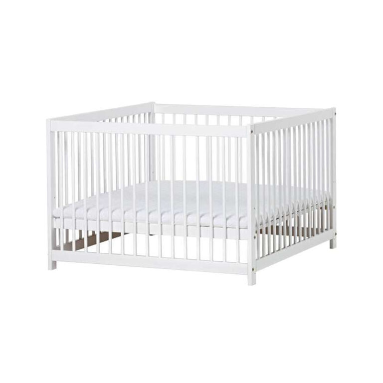 Hoppekids IDA-MARIE Kravlegård m. Madras - Hvid - 3x80x86 cm.