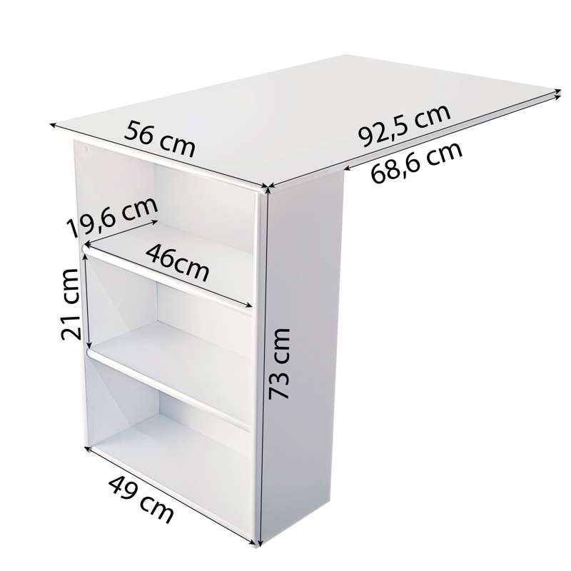 Hoppekids PURE - Bordplade til PURE Halvhøj Seng - Hvid