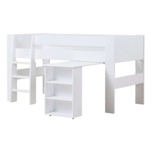 Hoppekids PURE - Halvhøj Seng m. Skrivebord - 90x200 cm - Hvid