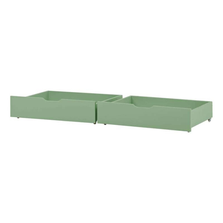 Hoppekids Skuffesæt på Hjul - 2 stk. - Flere Størrelser - Pale Green