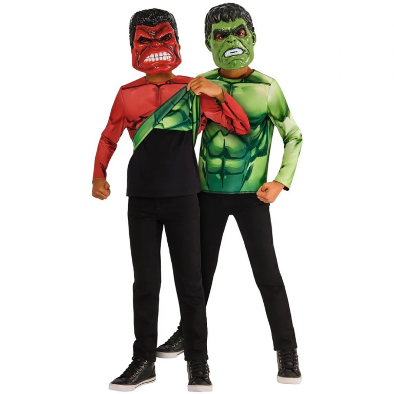Hulk Vendbar Kostumeoverdel & Masker str