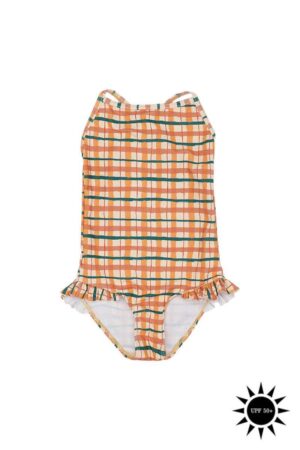 Ida Swimsuit Badedragt - Winter Wheat AOP Check