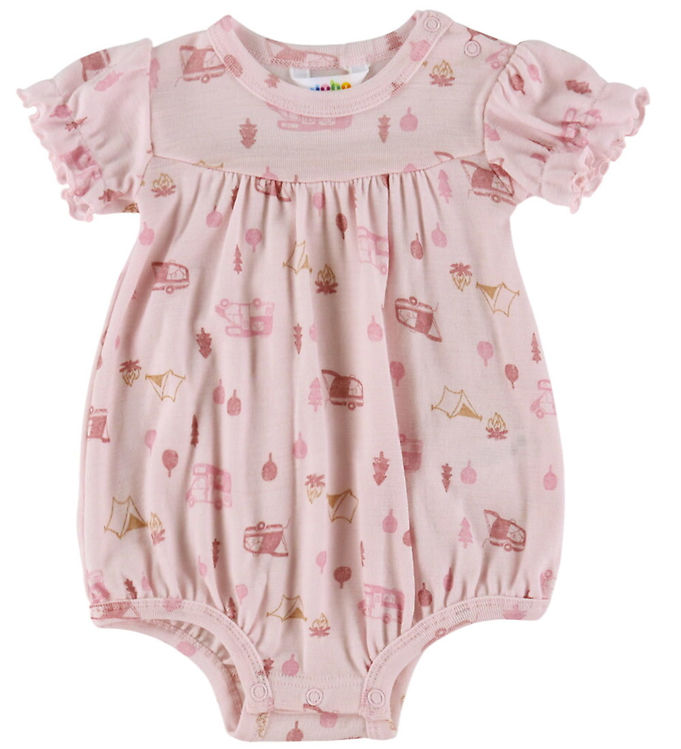 Joha Sommerdragt - Uld - Lyserød m. Camping