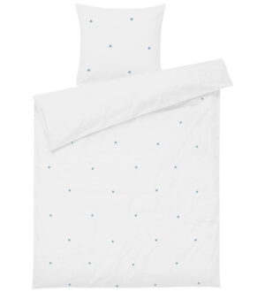 Juna Sengetøj - Daisy - Baby - Hvid/ Lyseblå