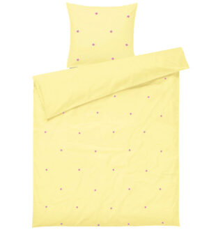 Juna Sengetøj - Junior - Daisy - Gul m. Blomster