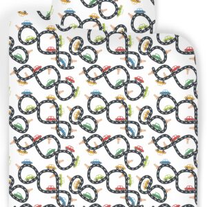 Junior Sengetøj Med Bil Race - Junior Sengesæt - Legekammeraten.dk