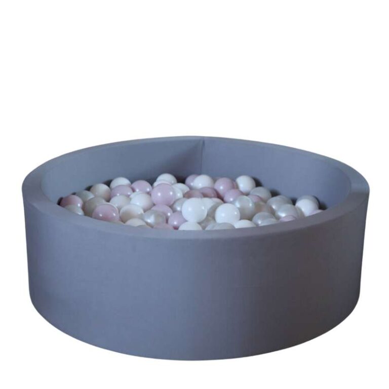 Kid'oh Boldbassin - Grå - m. 300 Bolde - White/Pearl/Pink Pearl