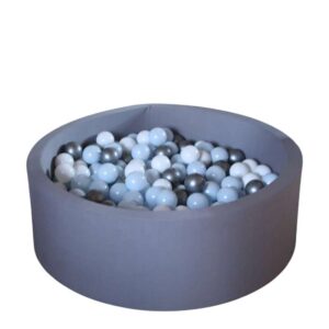 Kid'oh Boldbassin - Grå - m. 300 Bolde - White/Silver/Blue Pearl