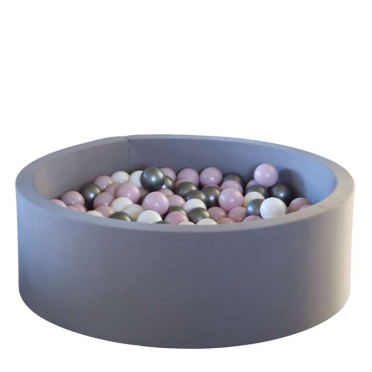 Kid'oh Boldbassin - Grå - m. 300 Bolde - White/Silver/Pink Pearl