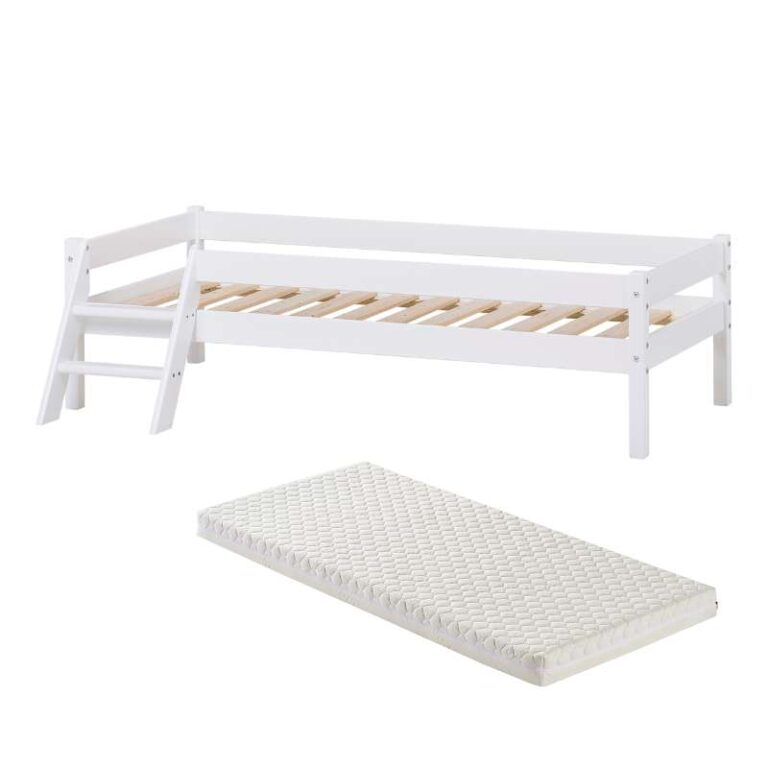 Kid'oh Juniorseng m. Sweet Dream Madras - Svanemærket - 70x160 cm - Hvid