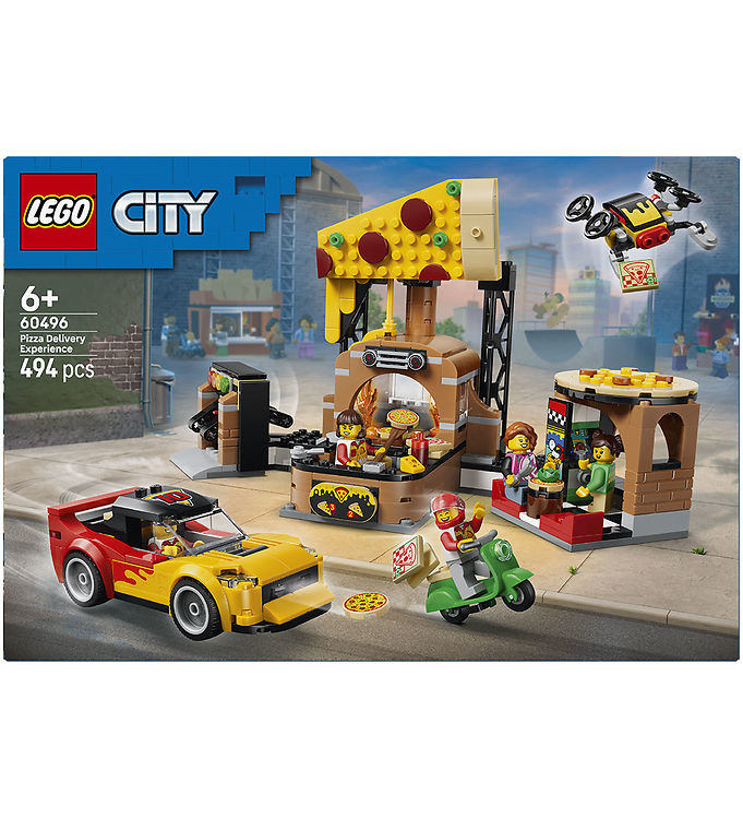 LEGOÂ® City - Pizzeria Med Udbringningsfartøjer 60496 - 494 Dele