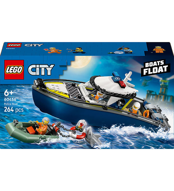 LEGO® City - Politibåd På Forbryderjagt 60456 - 264 Dele