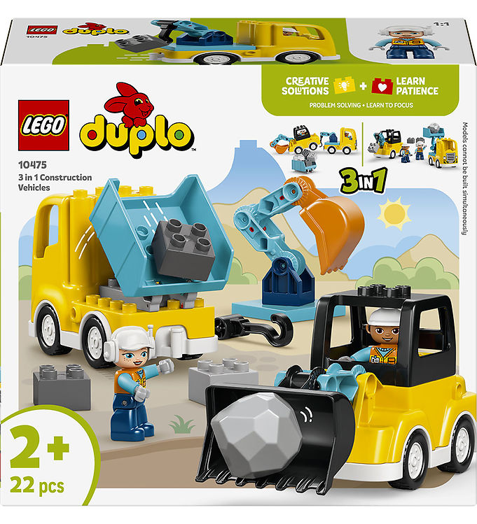 LEGO® Duplo - 3-i-1 Entreprenørmaskiner 10475 - 22 Dele