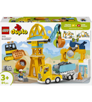 LEGOÂ® Duplo - Byggeplads Med Køretøjer 10476 - 3-i-1 - 84 Dele